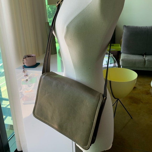 Studio Moda Crossbody Bag Olive Green Leather New - Picture 14 of 16